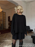 Sale Of Pure Color Round-Neck Sweater Plus 100-Fold Skirt Suit Woman 2025 New Knitted Short Skirt