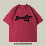 New Summer American Letter Printed Tops Tees Women Y2K Street Hip-Hop Harajuku Trend T-Shirts Couples Casual Loose