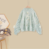 Winter Sets Women Long Sleeve Pullover Knitted Loose Sweater And Ruffles Patchwork Mesh Long Skirts Sets Korean Sweet