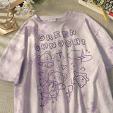 Cute Bear Tshirt Streetwear Summer Oversize T Shirt Women Harajuku Short Sleeve Top Female Tee Hip Hop Tie Dyed