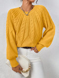 2025 New Solid Color Collar Long-Sleeved Jersey Elegant Loose Sweater