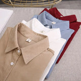 Loose Solid White Shirt Women Korean Casual Long Sleeve Buttons Shirts Spring Turn-down Collar Blouses for Student