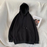Cotton Hoodies Women Fashion Solid Color Casual Hooded Sweatshirt Streetwear Loose Hip Hop Pullover Hoodie Couple
