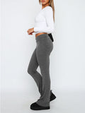 New Casual Wind Low-Rise Horn Pants Fashion Thin Solid Pants Set