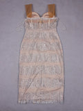 V Neck Slim Midi Dress Luxury Beaded Sequin Glitter Backless Skinny Mini Dress Spaghetti Strap Bodycon Split Celebrity