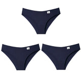 3PCS/Set Women's Panties Striped Cotton Underwear Solid Color Briefs Low-Rise Soft Panty Women Underpants Female