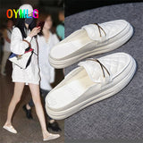 slippers women wear 2021 new Baotou small white lazy shoes summer sandals out net red flat shoes fashion shoes