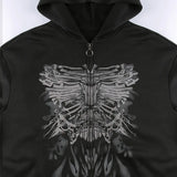 Front Zip Printed HoodieOutfit