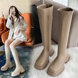 Ankle Chelsea Boots New Winter Mid Heels Platform Women Botas Snow Warm Designer Motorcycle Boots Gladiator Oxford