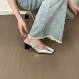 Shoes Beautiful Bag Head Sandals Women's 2025 New Fashion French Retro Square Mary Precious Shoes