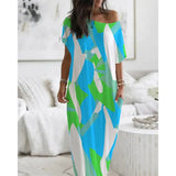 Summer Round Neck Sleeves Printed Loose