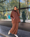 2025 New Women's Solid-Color Hooded Knitwear