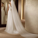 Two Layer Wedding Veil 2.5M Length Long Tulle Bridal Veils With Comb Ivory White 2T Bride Veils Wedding