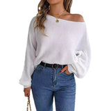 Shooting 2025 Autumn And Winter Casual Relaxation Solid Color Bat Sleeve Sweater Women's
