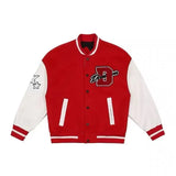 Flocking Embroidered Jackets Coats Men's Street Hip-Hop Trend High Quality Padded Baseball Uniform Unisex Stitching