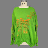 Tattered Sweater Women Lazy In The Long Loose Long-Sleeved Holiday Two Autumn And Winter