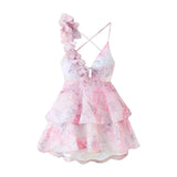 Women's Explosive V-Neck Flower Tender Dress