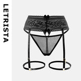 Zingj Temptation Sexy Garter Black Silk Emotional Appeal Beautiful Leg Ring Adjustable Pantyhose Super Thin Pantyhose Set-Outfit