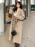 Color Double-sided Woolen Coat For Women's Mid Length 2023 Korean Autumn/Winter New High-end Woolen