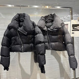 2022 Winter New Arrival Zipper Turtleneck Extra Long Sleeve Warm Cotton Coat Women Jacket