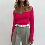 Autumn V Neck Women Knitted Sweater Tops Long Sleeve Skinny Basic 2022 Sexy Casual Pullover