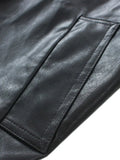 Autumn Long Oversized Black Faux Leather Trench Coat for Women Raglan Long Sleeve Double Breasted Brown Korean