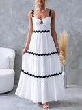 Women's Solid Dress Lace Sling Splicing Bra Oversized Swing