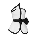 Women Casual Bandage Top 2022 New Summer Sexy Black Strapless Patchwork Bow Short Top Celebrity Evening Club Party Female