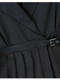 Dress Office Ladies Elegant Blazer Dresses High Street Casual Korea Fashion Long Sleeve High Wiast Pleated Dresses