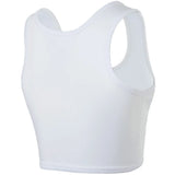 Women Tomboy FTM Zip Up Elastic Chest Binder Breathable Bamboo Slim Fit Tank