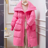 Jacket for Women Retro British Style Large Lapel Loose Casual Warm Long Coat Thicken Slim Waist Fashion Female