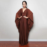 Multicolor V-neck Batwing Sleeve Plus Size Loose Maxi Dress For Women Summer Beach Wear Kaftan Long Bathing Dresses