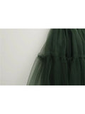 Vintage Ball Gown Dress Women Sleeveless Off Shoulder Suspender Dress Fashion Elegant Gauze Design A-line Mid Long