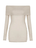 Vintage Strapless Slim Long Sleeve Knitted