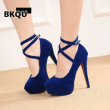 2022 Striptease High Heel Shoes on Platform Casual Blue Black Red Women Stilettos Dance Evening Party Pumps Large