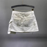 Irregular Pocket Cargo Denim Skirt Women Clothing Summer 2023 Sexy A-line Hip Skirts Female Bottoms