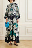 Summer Printed Seven-Sleeve Collared
