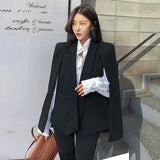 NEW Long Sleeve Cape Blazer Coat Women Notched Split Cloak Cape Jacket Suit Women's Blazer OL Office Workwear plaid