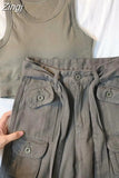 Womens Cargo Pants High Waist Wide Leg Jeans Baggy Casual Fashion Multiple Pockets Mom Hip Hop Street Style