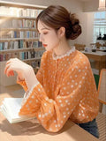 Floral Shirt Female Spring Small Wearing French Temperament Wooden Ear Tops 2025 New Beautiful