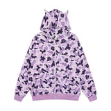 New Y2K Hoodie Hip Hop Camouflage Print Oversized Zipper Hooded Sweatshirt Harajuku Street Punk Rock Jacket Tops