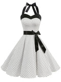 Dress Women 2023 Summer Sexy Polka Dot Print Halter Party Dresses Vestidos Robe Pin Up Rockabilly Y2K