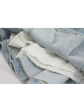Waist Denim Mini Skirt Women Korean Vintage New Fashion Slimming Versatile Denim Button Lotus Leaf Pleated Skirts