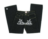 Letter Print Baggy Y2k Men Jeans High Street Vintage Hip Hop High Waisted Casual Straight Wide Leg Jeans Women