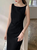 Elegant Women Dress Sexy Sleeveless Female Harajuku Party Midi Dress Casual Sundress Vestidos