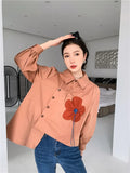 Spring 2022 Womens Fashion Shirts Long Sleeve Puff Sleeve Top Button Up Collared Asymmetrical Cute Blouse Designer