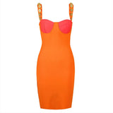 Strap Bandages Dress 2022 New Sexy Buttons Women Bodycon Clothes Evening Party Club