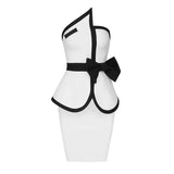 Women Sleeveless Bodycon Bandage 2 Two Pieces Sets 2022 New Summer Sexy Strapless Tops& Mini Skirt Club Party Causal White