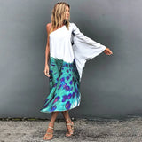 Boho Printed Off Shoulder Kaftan Plus Size Women Clothes Summer Sexy Beach Wear Tunic Casual High Street Dresses