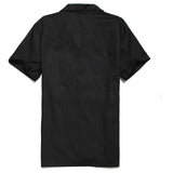 Rockabilly Shirt Men Retro Vintage Western Cowboy Short Sleeve Hawaiian Punk Rave Uniforms Rolling Rock Tops